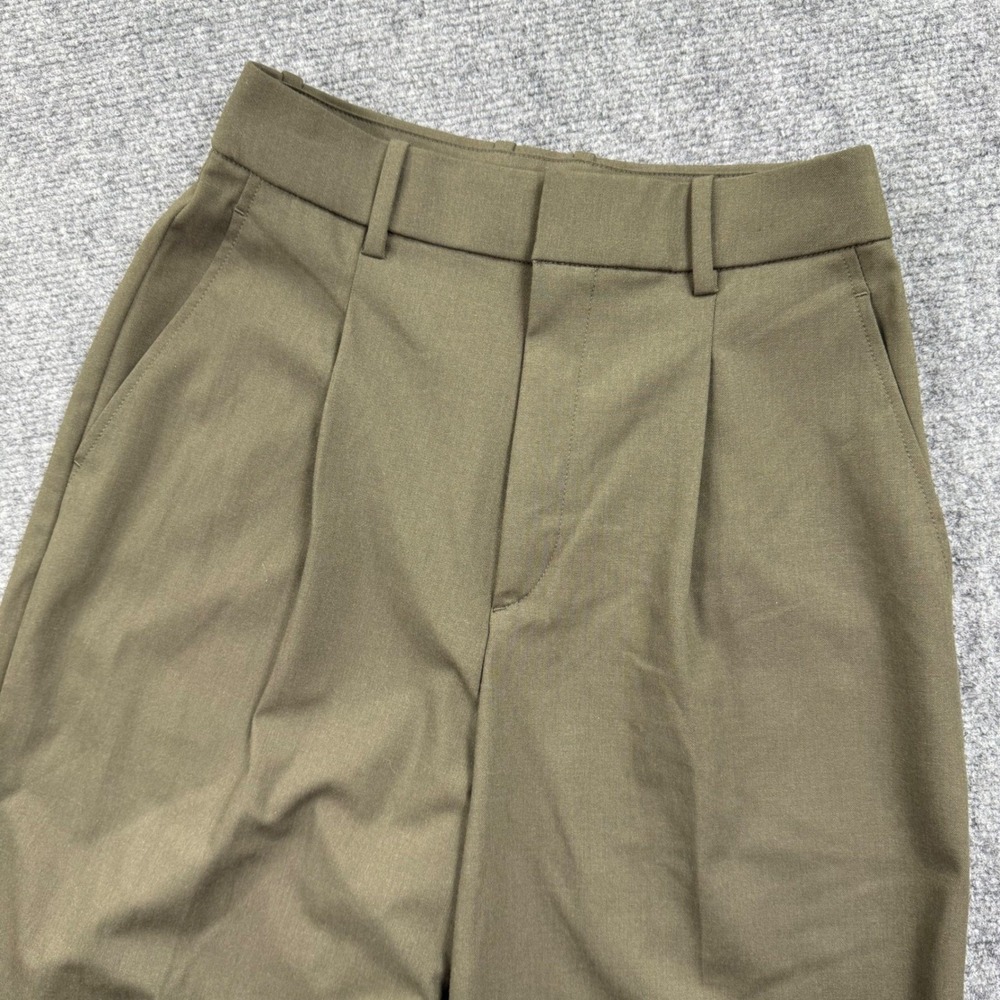 UNIQLO Pants Size‎ XS 24-25W Khaki Wide Leg Pleated Recycled Polyester Men's
